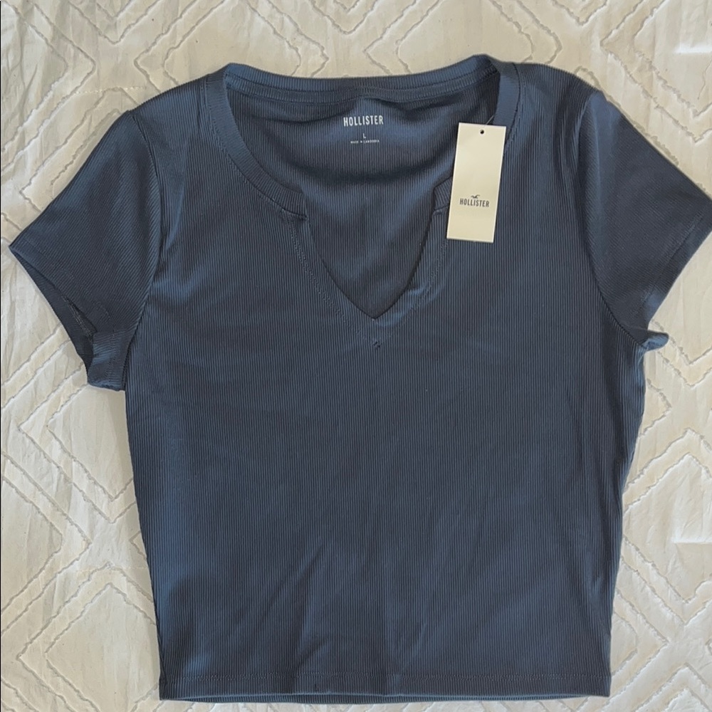 NWT Hollister Notch Neck Crop Tee